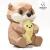Cute Kawaii Baby Otter Low Poly Papercraft Template Pepakura PDF DIY Handmade