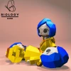 Coraline Low Poly Papercraft Template Pepakura PDF DIY Handmade