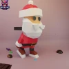 Santa Ice Skating Papercraft – 3D Low Poly Christmas Decor Template, DIY Paper Model, PDF Template, Decor, Kids Craft, Paper Sculpture