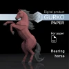 Rearing Horse Papercraft, Digital Template, PDF Download, Gurko, 3D Low Poly, Pepakura, Origami Sculpture, Paper Decor, diy gift