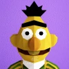 Bert (Beto) Sesame Street Baby PDF Template, DIY 3d Model, FanArt, Paper Sculpture, Low Poly, Pepakura, Craft, Manualidad, Paper Art