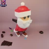 Santa Ice Skating Papercraft – 3D Low Poly Christmas Decor Template, DIY Paper Model, PDF Template, Decor, Kids Craft, Paper Sculpture