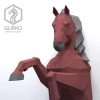 Rearing Horse Head Papercraft, Digital Template, PDF Download, Gurko, 3D Low Poly, Pepakura, DIY Origami Sculpture, Paper Decor, Gift