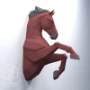 Rearing Horse Head Papercraft, Digital Template, PDF Download, Gurko, 3D Low Poly, Pepakura, DIY Origami Sculpture, Paper Decor, Gift