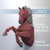 Rearing Horse Head Papercraft, Digital Template, PDF Download, Gurko, 3D Low Poly, Pepakura, DIY Origami Sculpture, Paper Decor, Gift