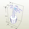 Palm 3D Decor Low poly Papercraft, DIY, PDF