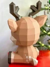 Sitting Reindeer/ Christmas/ DiY Craft/ Template PDF/ Low Poly/ Papercraft/ 3D Ball/ Origami/ Home decor