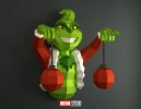 Grinch 2, DIY, Papercraft, PDF, Low Poly, 3D model, Craft, Cricut, maker, Merry Christmas, December, New Year, Wall Decor, Moon Studio