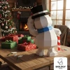 Snowman Low Poly Papercraft Template Pepakura PDF DIY Handmade