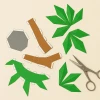 Palm 3D Decor Low poly Papercraft, DIY, PDF