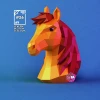 Horse Papercraft PDF Template For office, Horse Head Wall Art Room, Decor, DIY gift for friends, family, Low poly Paper, Paper Craft 3D kit by SoPhiaPrintD