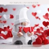 Valentine's Gnome Treat Candy Box Papercraft Template | Low Poly 3D Gift Box PDF | DIY Instant Download!