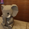 Elephant Baby Papercraft – 3D Low Poly Baby Animal, DIY Paper Model, PDF Template, Decor, Kids Craft, Paper Sculpture