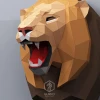 Lion Head Papercraft, Pdf, Gurko, Pepakura, Template, 3D Origami, Paper Sculpture, Low Poly DIY Craft