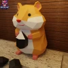 Hamster Papercraft – 3D Low Poly Sunflower Seed, DIY Paper Model, PDF Template, Decor, Kids Craft, Paper Sculpture