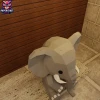 Elephant Baby Papercraft – 3D Low Poly Baby Animal, DIY Paper Model, PDF Template, Decor, Kids Craft, Paper Sculpture