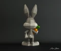 Chibi Bug Bunny, DIY, Papercraft, pdf, Low Poly, 3D model, Craft, gift idea, bunny, Moon Studio