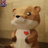 Otter Seal Valentine Papercraft – 3D Low Poly Seal , DIY Paper Model, PDF Template, Decor, Kids Craft, Paper Sculpture