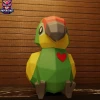 Baby Parrot Valentine Papercraft – 3D Low Poly Parrot bird , DIY Paper Model, PDF Template, Decor, Kids Craft, Paper Sculpture
