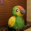 Baby Parrot Valentine Papercraft – 3D Low Poly Parrot bird , DIY Paper Model, PDF Template, Decor, Kids Craft, Paper Sculpture