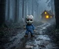 Chibi Jason Voorhees, Friday the 13th, DIY Decor, Horror, Humor, Movie, Paper Art, Original Decoration, PDF, Maker, Craft, Wall decor, Moon Studio