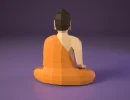 Buddha Papercraft Template, Sitting Buddha 3D Paper Sculpture, Printable PDF, Meditation Decor, Digital Download