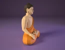 Buddha Papercraft Template, Sitting Buddha 3D Paper Sculpture, Printable PDF, Meditation Decor, Digital Download