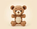 Teddy Bear Low Poly, Papercraft, PDF template, Paper model, Sculpture, 3D puzzle, Polygonal model, Lowpoly