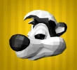 Pepe le Pew Mask Papercraft, DIY, Low-poly Papercraft