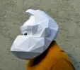 Donkey Kong Mask Papercraft, DIY, Low-poly Papercraft