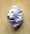 Lion Sculpture Papercraft, DIY, Low-poly Papercraft