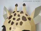 Low Poly Cute Giraffe Wall Trophy PDF Template - 4/6 Colors Spotted Design - DIY Geometric Animal Decor
