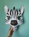 Cute Zebra Papercraft PDF Template - Low Poly 3D Animal Wall Trophy - Safari Nursery Decor
