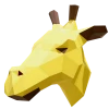 Girafe (Giraffe Head) Papercraft, Lowpoly Papercraft, Fovea - Papercraft - Nonitt