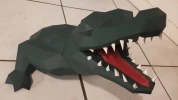 Croco Mural (Wall Crocodile) Papercraft, Lowpoly Papercraft, Fovea - Papercraft - Nonitt