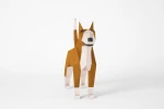 Bull Terrier Polygonal Sculpture, Low Poly Animal. PDF Template