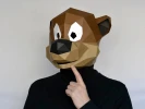 Toon Bear Mask Papercraft Pattern | Cartoon Mask | Printable Mask | Halloween Mask | Paper Mask | Animal Mask | Cartoon Bear