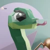 Valentine Snake Papercraft 3D Sculpture: Lowpoly Model (PDF)