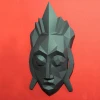 African Tribal Baoule Mask Papercraft, DIY, PDF, Wall Decor, 3D Mask Template