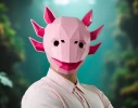 Axolotl Mask | DIY Paper Mask, Printable Template, Papercraft, 3D Mask, Polygon, Low Poly, Geometric, Costume, Pattern, PDF Download