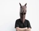 Papercraft Horse Head Mask. Low Poly Animal Pattern: DIY Costume.