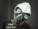 Alien Mask Papercraft: DIY Halloween Costume, Paper Craft PDF Download. Scary, horror mask.