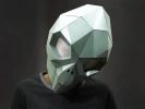 Alien Mask Papercraft: DIY Halloween Costume, Paper Craft PDF Download. Scary, horror mask.
