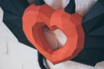Devil Heart 3D Wall Decor Low poly Papercraft, DIY, PDF