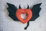 Devil Heart 3D Wall Decor Low poly Papercraft, DIY, PDF