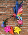 Hummingbird and Flowers 3D Wall Decor Low poly Papercraft, DIY, PDF