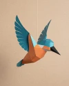 Kingfisher Papercraft: Low Poly Bird Decor (PDF Pattern)