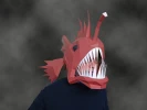 Scary Halloween Mask: Angler Fish Mask Pattern | Anglerfish Deep Sea Fish DIY Mask Paper Craft Mask
