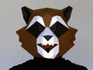 Animal Mask: Make your own 3D Low Poly Raccoon Mask with this printable PDF template. Great for Halloween and Parties!