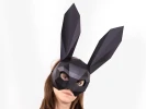 Bunny Half Mask, Halloween Mask, Black Rabbit Mask, DIY Printable Animal Mask, Instant Pdf Download, Low Poly Masks, Bunny Mask Template
